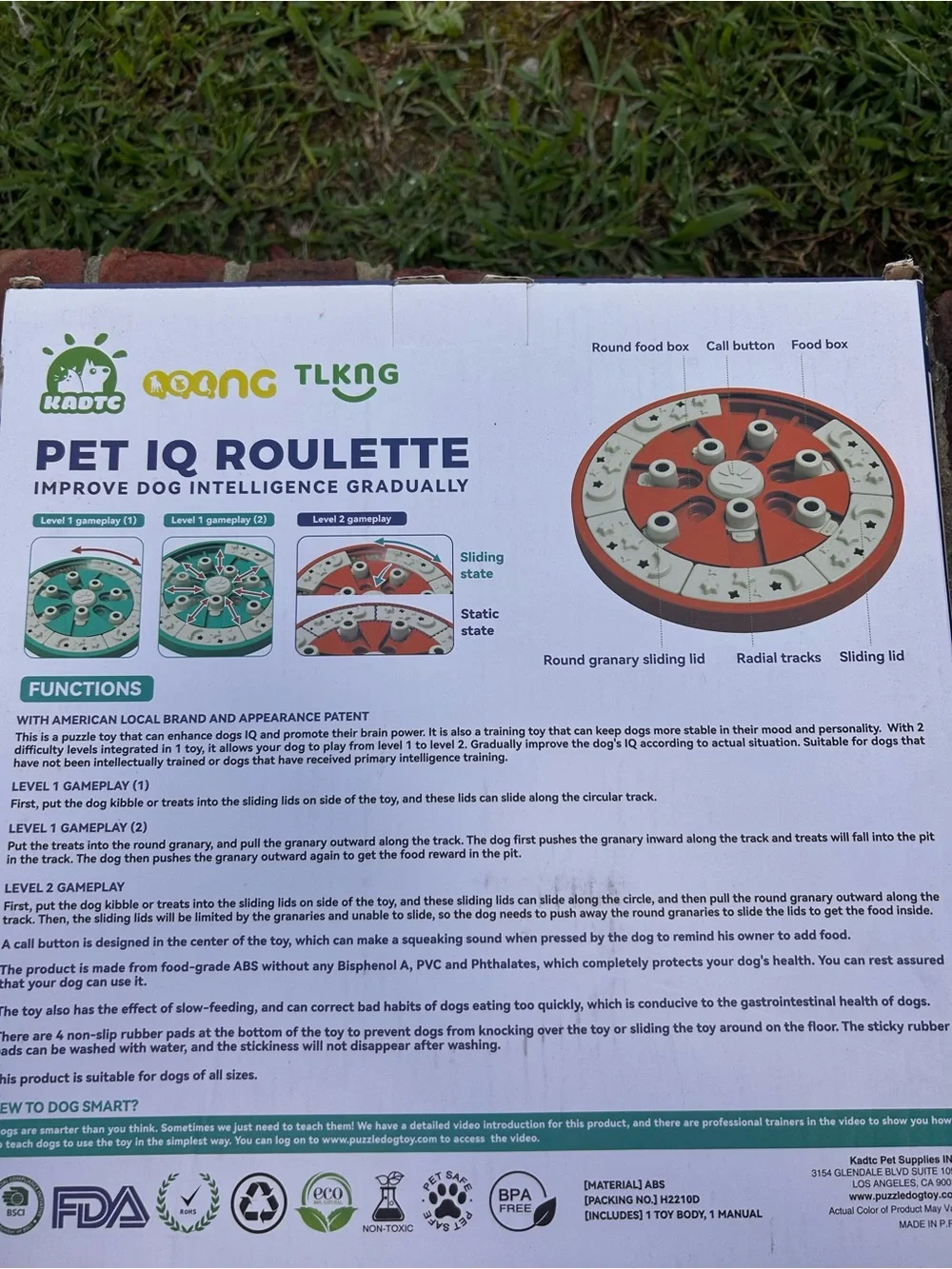 KADTC Pet IQ Roulette Dog Puzzle Toy - Green